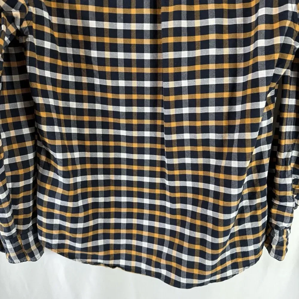 J. Crew Flex Oxford Button Up Shirt Men's Medium Slim Fit Blue Plaid Collared